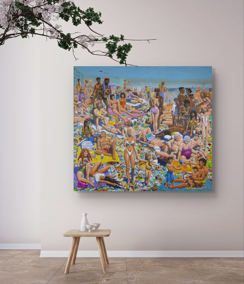 "Litter Beach" by Guy Collwell 50x50 cm Wall Artwork Hahnemühle Paper - Print ONLY Version