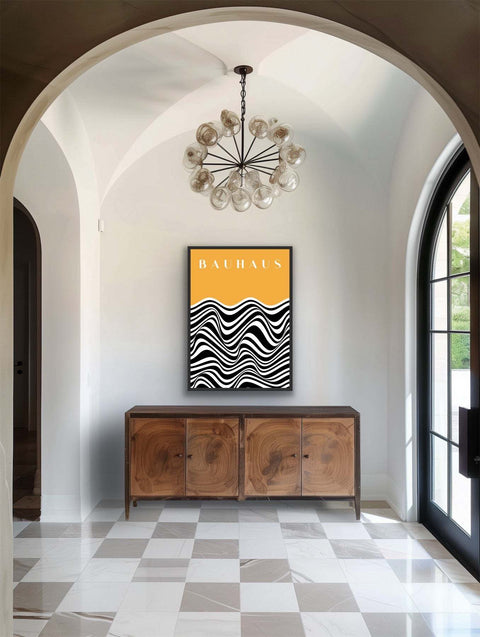 wood sideboard with ample storage in modern interior setting