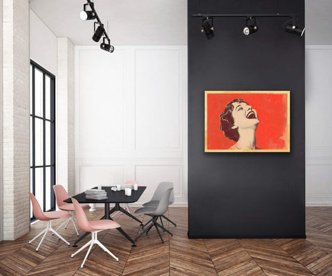 Framed matte paper poster with vintage charm in modern living space.