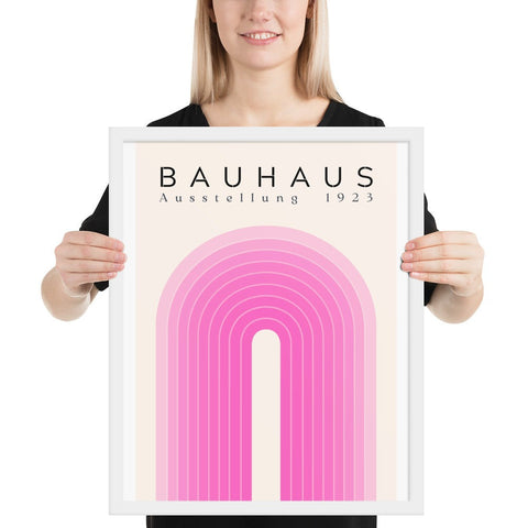 Framed poster with vibrant modern design enhancing home decor.