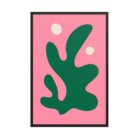 " Jade Growth on Pink" 24x36" framed poster