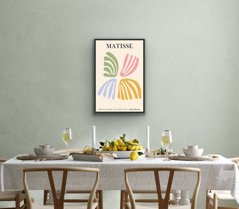 “The Four Petals – Matisse Inspired” 24x36" framed poster