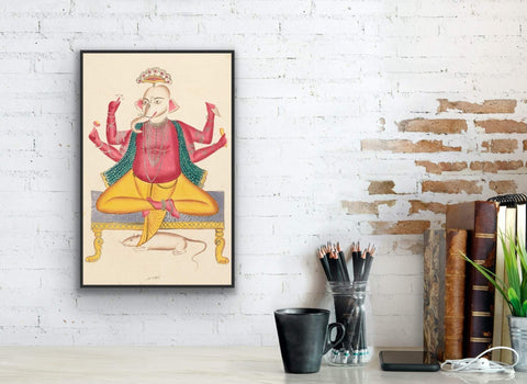 Vibrant framed poster of Indian deity artwork, perfect for Hindu and spiritual decor.