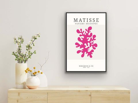 “Sea Fern in Bloom – Matisse Tribute” 24x36" framed poster