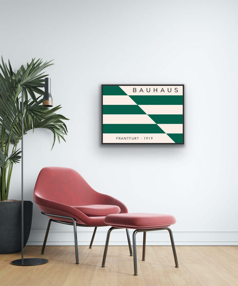 Modern framed poster enhancing home decor with Bauhaus design.