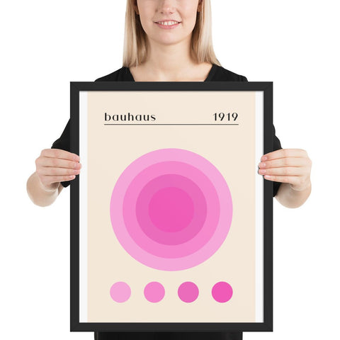 Framed poster with modern graphic design, perfect for enhancing living spaces and complementing various interior styles.